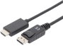 Digitus Kijelző csatlakozó / HDMI Átalakító kábel DisplayPort dugó, HDMI-A dugó 1.00 m Fekete AK-340 bélyegkép
