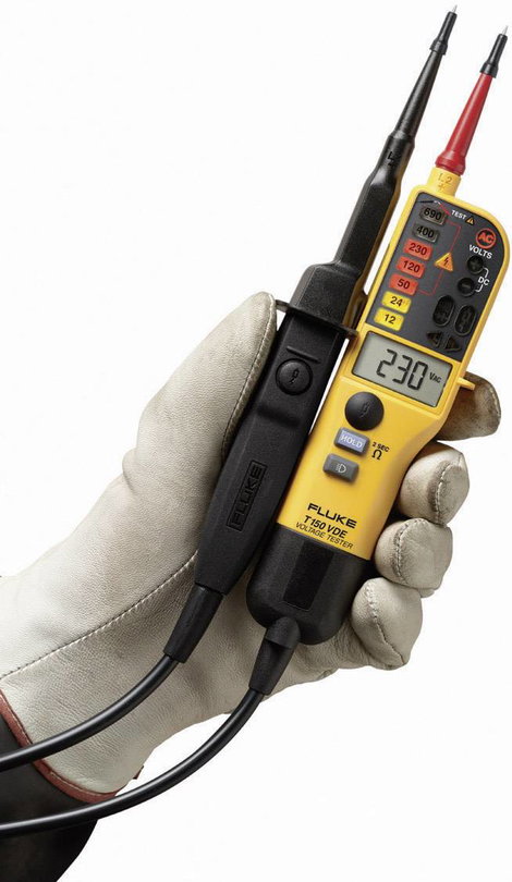 Kétpólusú feszültségvizsgáló CAT III 690 V, CAT IV 600 V akusztikus, LCD, LED, rezgés, Fluke T150 2. kép