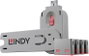 USB port blokkoló dugó, vakdugó, 4 db-os készlet, piros, kiszedő szerszámmal, Lindy 40450 bélyegkép