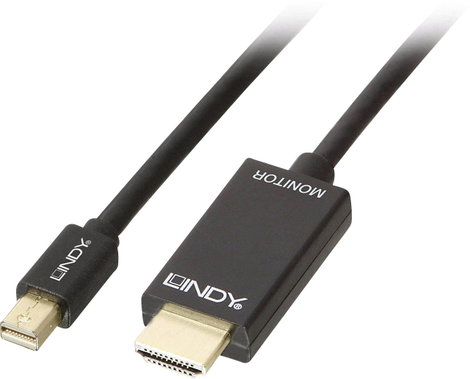 LINDY Mini DisplayPort / HDMI Átalakító kábel Mini DisplayPort dugó, HDMI-A dugó 2.00 m Fekete 36927