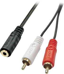 LINDY 35677 Lindy 35677 cavo audio 0,25 m 2 x RCA 3.5mm Nero, Rosso, Bianco (Lindy 35677 aud RCA / J