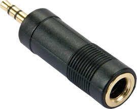 LINDY 35621 Lindy Jack Audio Átalakító [1x Jack dugó, 3,5 mm-es - 1x Jack alj, 6,35 mm-es] Fekete