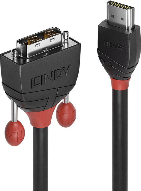 LINDY HDMI / DVI Átalakító kábel HDMI-A dugó, DVI-D 18+1 pólusú Csatlakozódugó 1.00 m Fekete 36271 H 2. kép
