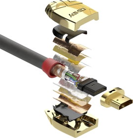 LINDY HDMI Csatlakozókábel HDMI-A dugó, HDMI-A dugó 5.00 m Szürke 37864 HDMI kábel
