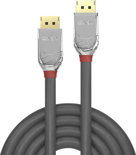 LINDY Kijelző csatlakozó Csatlakozókábel DisplayPort dugó, DisplayPort dugó 1.00 m Szürke 36301 Disp