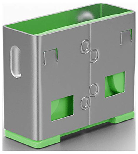 USB port blokkoló dugó, vakdugó, 10db-os készlet, zöld, LINDY 40461 3. kép