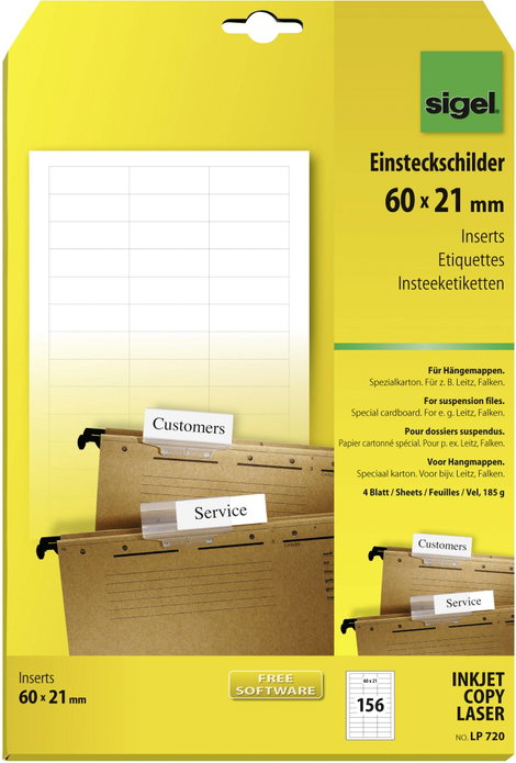 Sigel LP720 Függőmappa behelyezhető tábla 60 cm x 21 mm