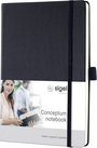 Sigel CONCEPTUM® CO121 Jegyzettömb kockás Fekete Lapok száma: 97 DIN A5 bélyegkép