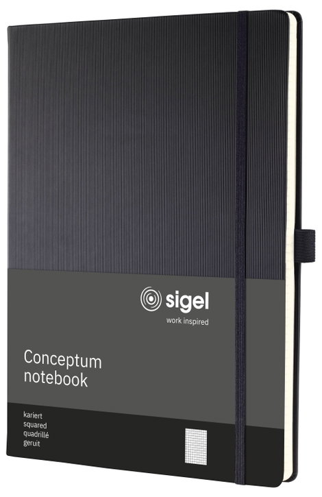 Sigel CONCEPTUM® CO111 Jegyzettömb kockás Fekete Lapok száma: 97 DIN A4 14. kép