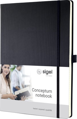 Sigel CONCEPTUM® CO111 Jegyzettömb kockás Fekete Lapok száma: 97 DIN A4