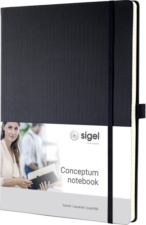 Sigel CONCEPTUM® CO111 Jegyzettömb kockás Fekete Lapok száma: 97 DIN A4
