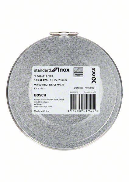 Bosch Accessories X-LOCK Standard for Inox WA 60 T BF 2608619267 Vágótárcsa, egyenes 125 mm 10 db 2. kép
