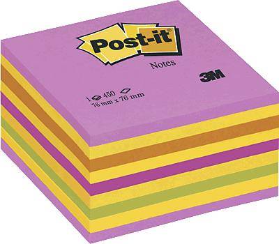 Post-it Öntapadó jegyzettartó kocka 2028NP 76 mm x 45 mm Neon rózsaszín, Neonzöld, Rózsa, Sárga 450  2. kép