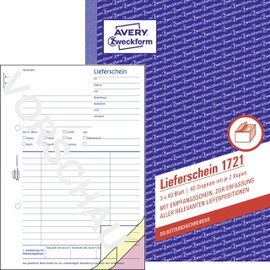 Avery-Zweckform Szállítólevél nyomtatvány 1721 DIN A5 Fehér Lapok száma: 40