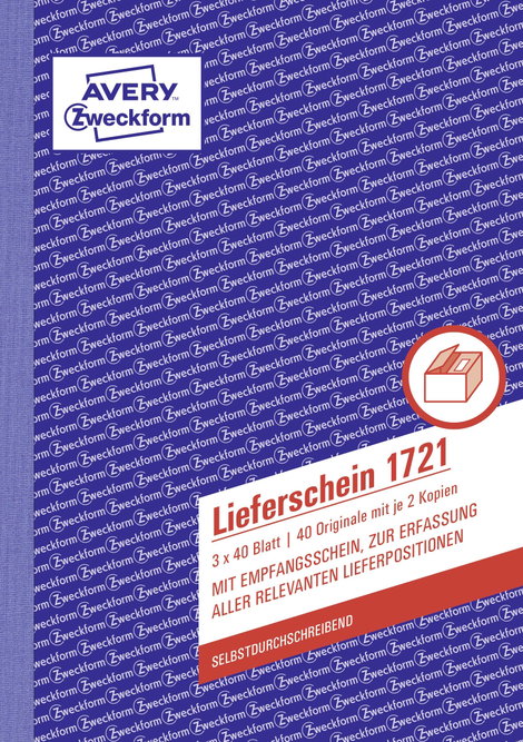 Avery-Zweckform Szállítólevél nyomtatvány 1721 DIN A5 Fehér Lapok száma: 40 3. kép