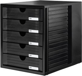 HAN SYSTEMBOX 1450-13 Fiókos irattároló Fekete DIN A4, DIN C4 Fiókok száma: 5
