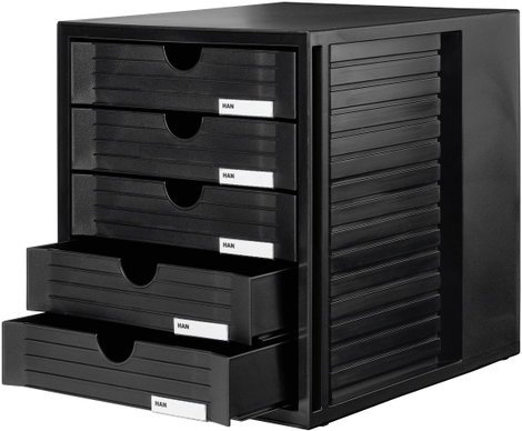 HAN SYSTEMBOX 1450-13 Fiókos irattároló Fekete DIN A4, DIN C4 Fiókok száma: 5 3. kép