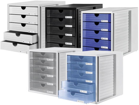 HAN SYSTEMBOX 1450-14 Fiókos irattároló Élénk szürke DIN A4, DIN C4 Fiókok száma: 5 2. kép