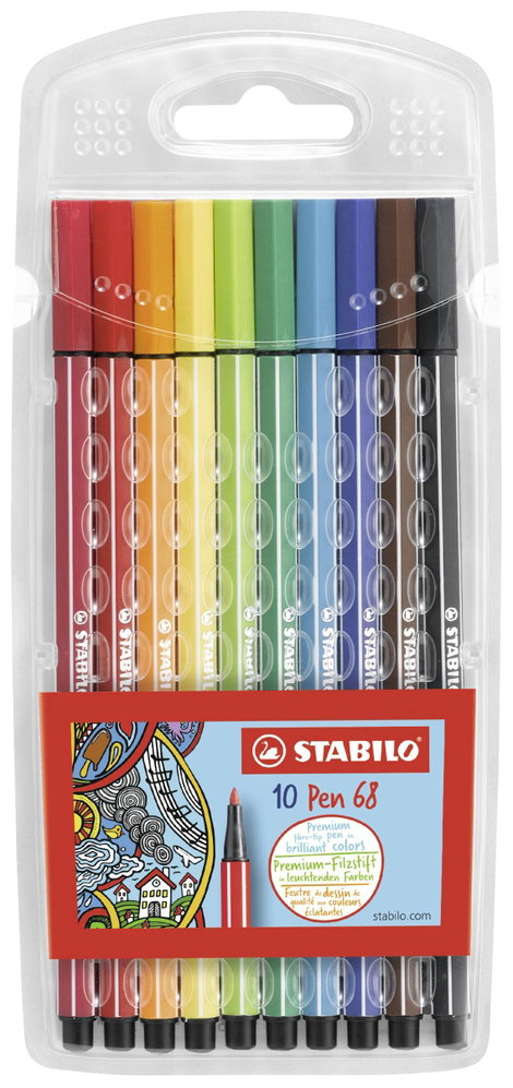 STABILO Filctollak Fasermaler Pen 68 6810/PL Különböző színű 1 mm 10 db