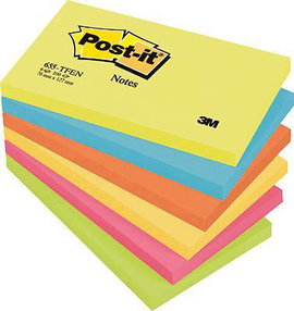 3M Öntapadó jegyzetlap 7000033978 127 mm x 76 mm Ultrasárga, Ultrakék, Neon narancs, Ultralila, Neon