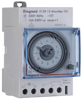 Kalapsínes időkapcsoló óra Analóg Legrand 412812 16 A/250 V