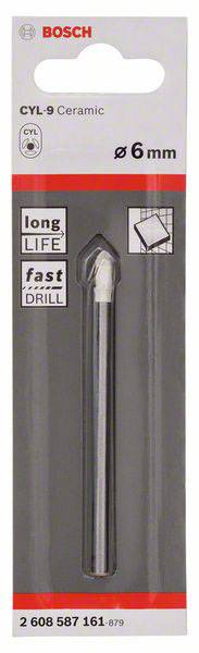 Üveg- és csempefúró 6 mm Bosch Accessories Expert for Ceramic 2608587161 Teljes hossz 80 mm Henger s 2. kép