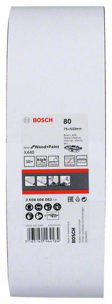 Csiszolószalag Szemcsézet 80 (H x Sz) 533 mm x 75 mm Bosch Accessories 2608606082 10 db 2. kép