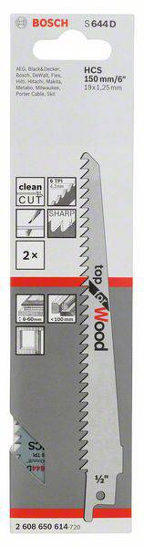 Szablyafűrészlap, S 644 D - Top for Wood Bosch Accessories 2608650614 Fűrészlap hossz 150 mm 2. kép