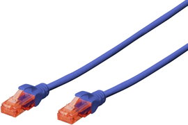 Digitus DK-1617-0025/B RJ45 Hálózati kábel, patchkábel CAT 6 U/UTP 0.25 m Kék Halogénmentes, sodort 