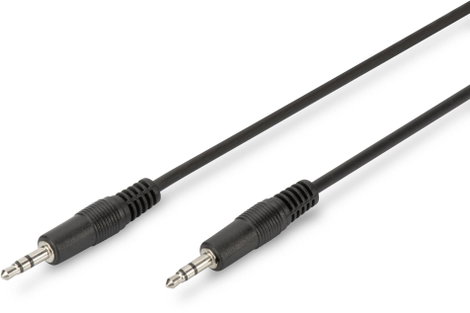 Jack audio csatlakozókábel, 1x 3,5 mm-es jack dugó - 1x 3,5 mm-es jack dugó, 1,5 m, fekete, árnyékol