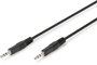 Jack audio csatlakozókábel, 1x 3,5 mm-es jack dugó - 1x 3,5 mm-es jack dugó, 1,5 m, fekete, árnyékol bélyegkép