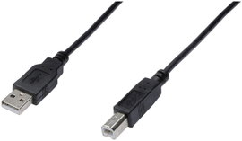 Digitus USB kábel USB 2.0 USB-A dugó, USB-B dugó 1.00 m Fekete AK-300102-010-S