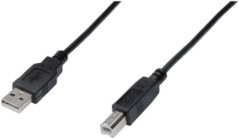 Digitus USB kábel USB 2.0 USB-A dugó, USB-B dugó 1.00 m Fekete AK-300102-010-S