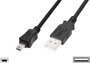 Digitus USB kábel USB 2.0 USB-A dugó, USB mini B dugó 1.00 m Fekete Kerek, Kettős árnyékolás AK-3001 bélyegkép