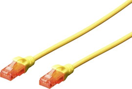 Digitus DK-1617-0025/Y RJ45 Hálózati kábel, patchkábel CAT 6 U/UTP 0.25 m Sárga Lángálló, Halogénmen