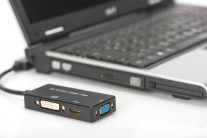 DisplayPort 3in1 átalakító - DP-HDMI + DVI + VGA, 0,2 m, Digitus AK-340418-002-S 4. kép
