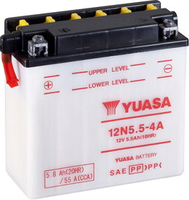 Motorkerékpár elem Yuasa 12N5.5-4A 12 V 5.5 Ah A következő modellekhez Motorkerékpárok, Motoros roll