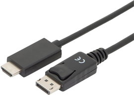 Digitus Kijelző csatlakozó / HDMI Átalakító kábel DisplayPort dugó, HDMI-A dugó 3.00 m Fekete AK-340