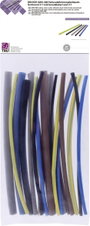 TRU COMPONENTS T1902CA044 Zsugorcső készlet Kék, Barna, Szürke, Zöld, Sárga, Fekete Zsugorodási arán bélyegkép