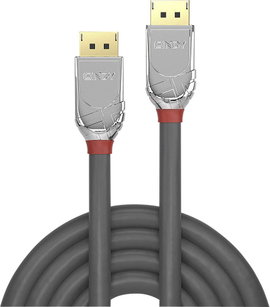 DisplayPort kábel 5 m, DisplayPort dugó - dugó, szürke, Lindy 36304
