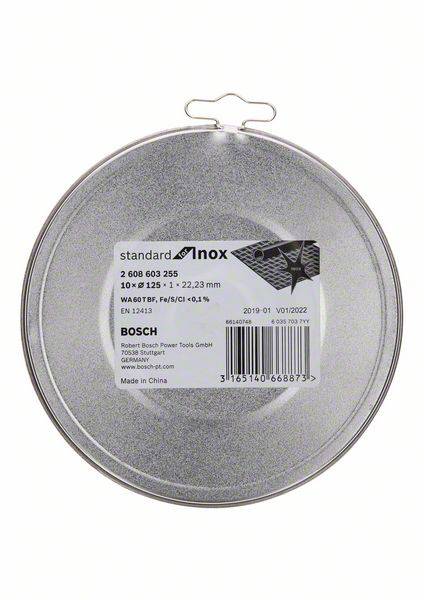 Bosch Accessories Rapido 2608603255 Vágótárcsa, egyenes 125 mm 10 db Nemesacél, Fém 2. kép