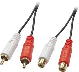 LINDY 35671 RCA Audio Hosszabbítókábel [2x RCA dugó - 2x RCA alj] 2.00 m Fekete