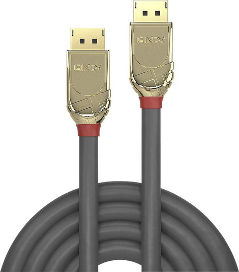LINDY Kijelző csatlakozó Csatlakozókábel DisplayPort dugó, DisplayPort dugó 7.50 m Szürke 36295 Disp 2. kép