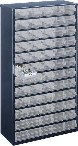 raaco 1260-00 Fiókos szekrény (H x Sz x Ma) 150 x 306 x 552 mm Rekeszek: 60 Tartalom, tartalmi egysé
