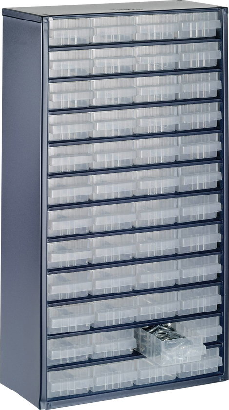 raaco Fiókos szekrény (H x Sz x Ma) 150 x 306 x 552 mm Rekeszek: 48 Tartalom, tartalmi egységek rend