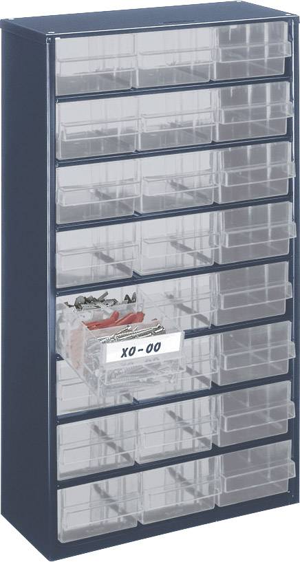 raaco Fiókos szekrény (H x Sz x Ma) 150 x 306 x 552 mm Rekeszek: 24 Tartalom, tartalmi egységek rend