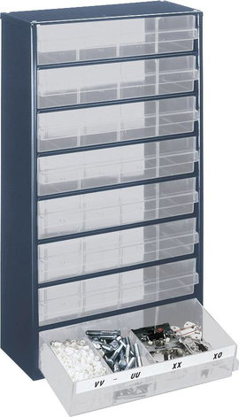 raaco 1208-03 Fiókos szekrény (H x Sz x Ma) 150 x 306 x 552 mm Rekeszek: 8 Tartalom, tartalmi egység