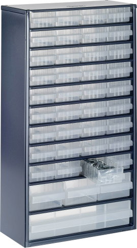 raaco Fiókos szekrény (H x Sz x Ma) 150 x 306 x 552 mm Rekeszek: 40 Tartalom, tartalmi egységek rend