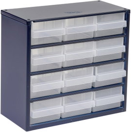 raaco 612-02 Kis alkatrésztároló (Sz x Ma x Mé) 306 x 283 x 150 mm Rekeszek: 12 Tartalom, tartalmi e