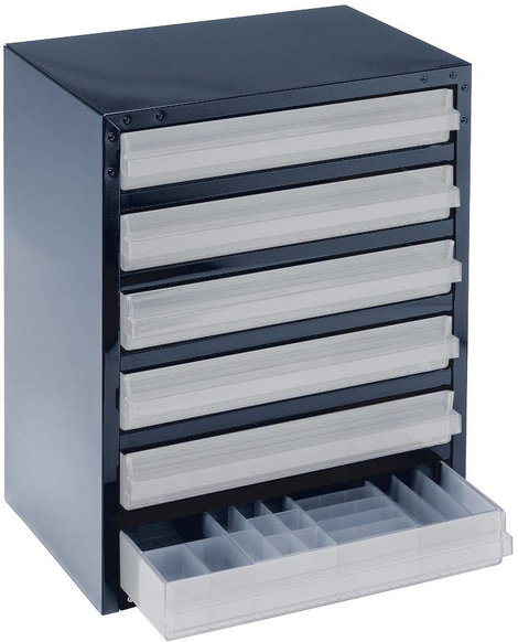 raaco 250/6-3 Kis alkatrésztároló (H x Sz x Ma) 255 x 357 x 435 mm Rekeszek: 6 Tartalom, tartalmi eg 2. kép
